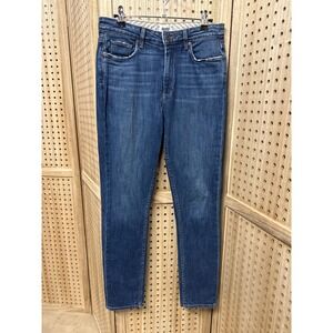 Paige Straight High Rise Jeans Womens 27 Medium Wash Indigo Made in USA